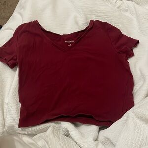 Cropped, maroon shirt size small wiled fable